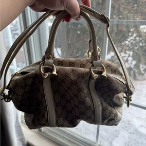 Gucci Brown and Cream Satchel